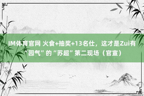 IM体育官网 火食+抽奖+13名仕，这才是Zui有“园气”的“苏超”第二现场（官宣）