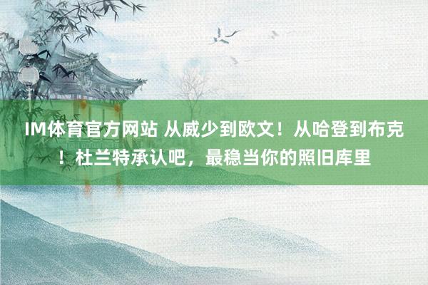 IM体育官方网站 从威少到欧文！从哈登到布克！杜兰特承认吧，最稳当你的照旧库里