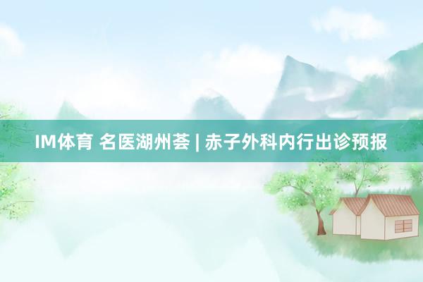 IM体育 名医湖州荟 | 赤子外科内行出诊预报